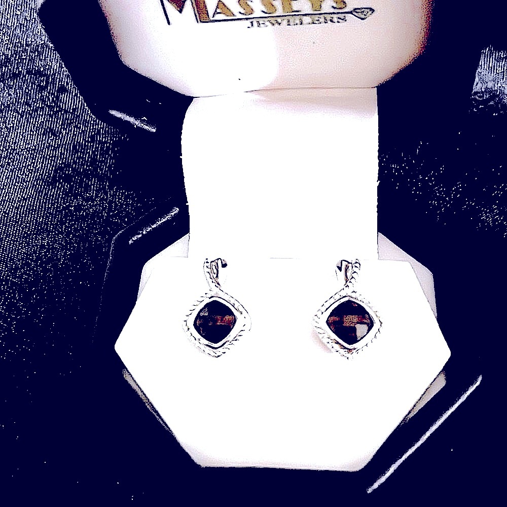 Nwot Dark brown chocolate quartz white gold earrings.  Perfect condition!